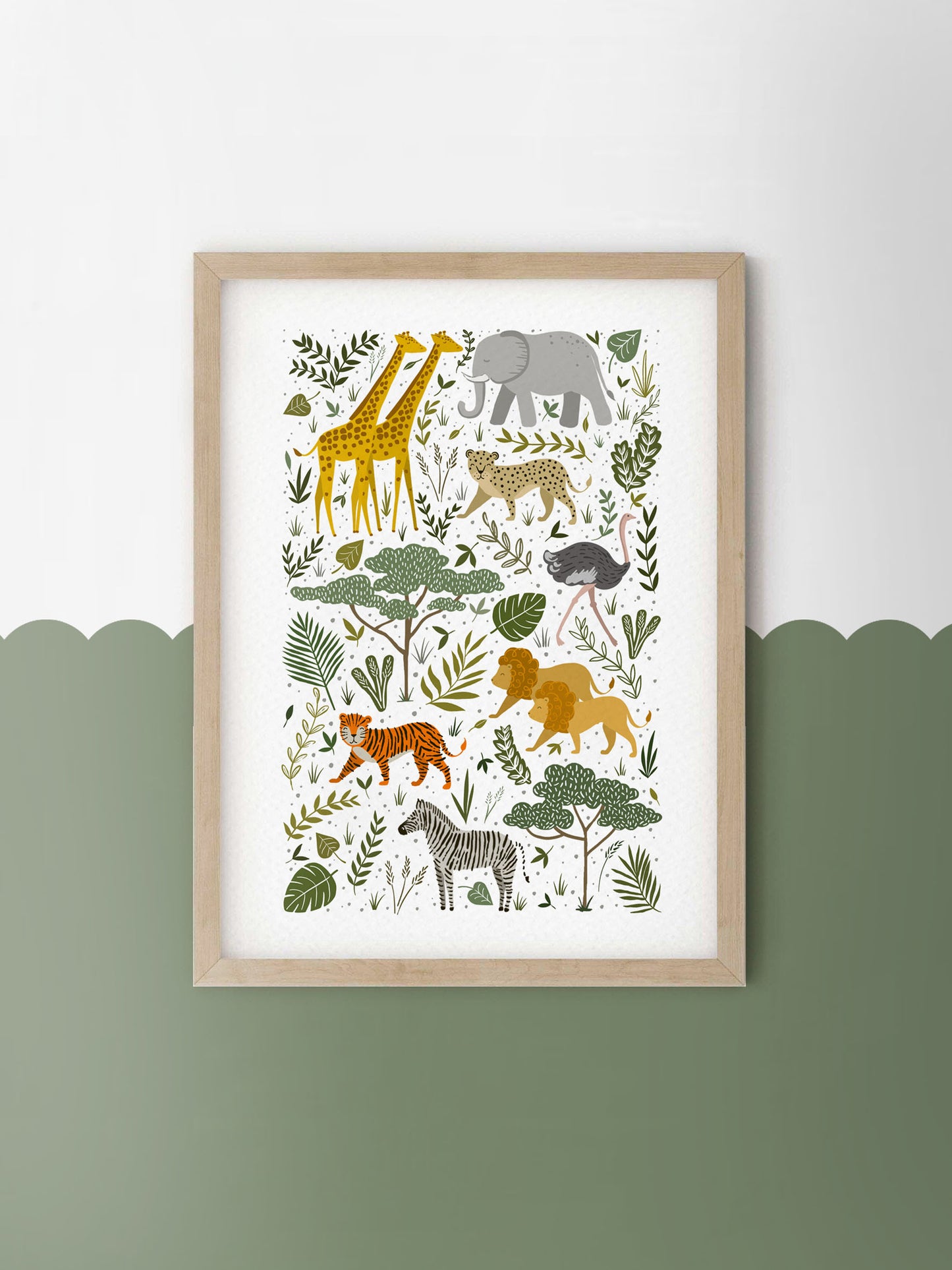 Safari Animal Children's Nursery Wall Print