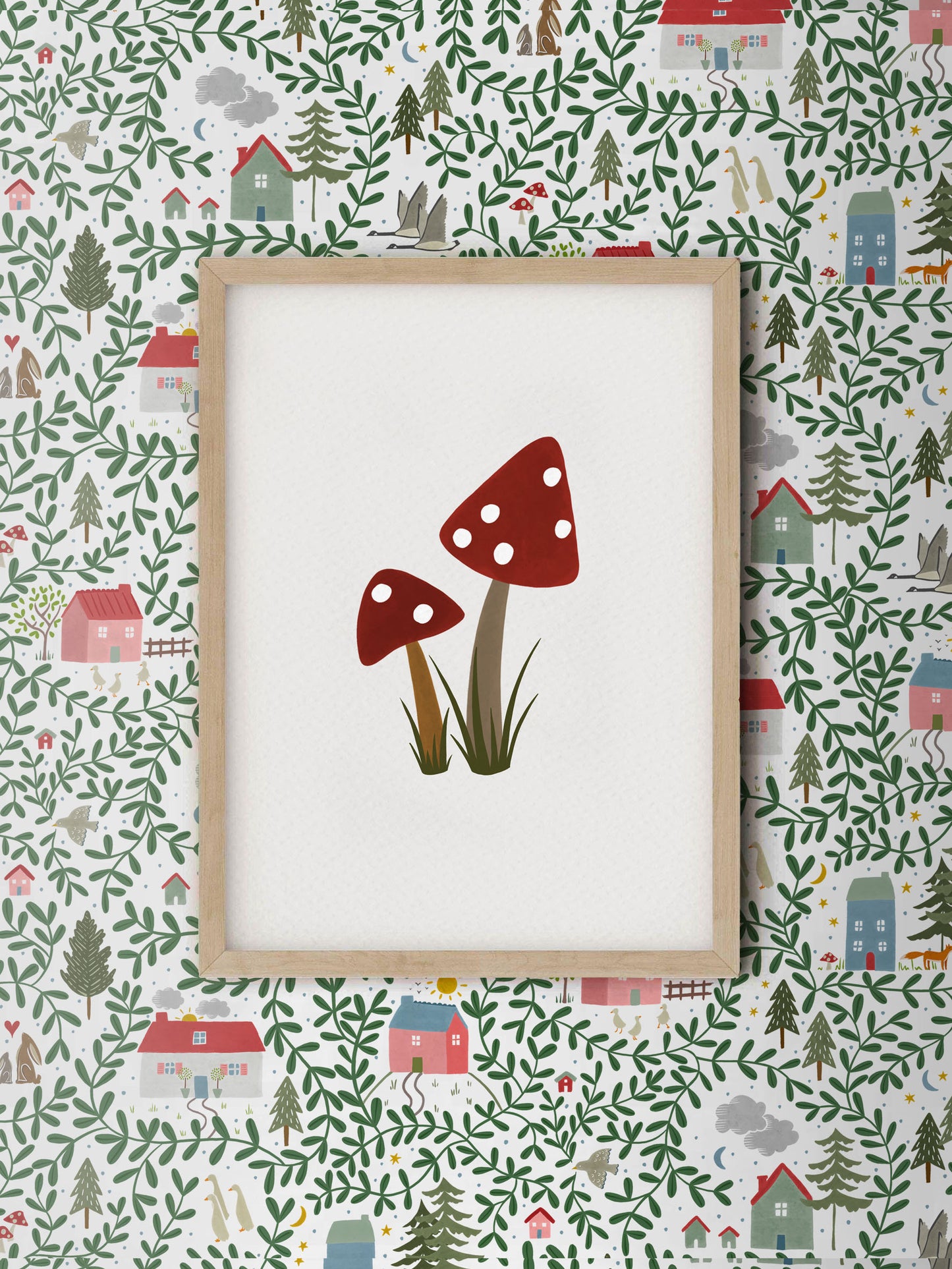 Toadstool Children's Nursery Wall Print