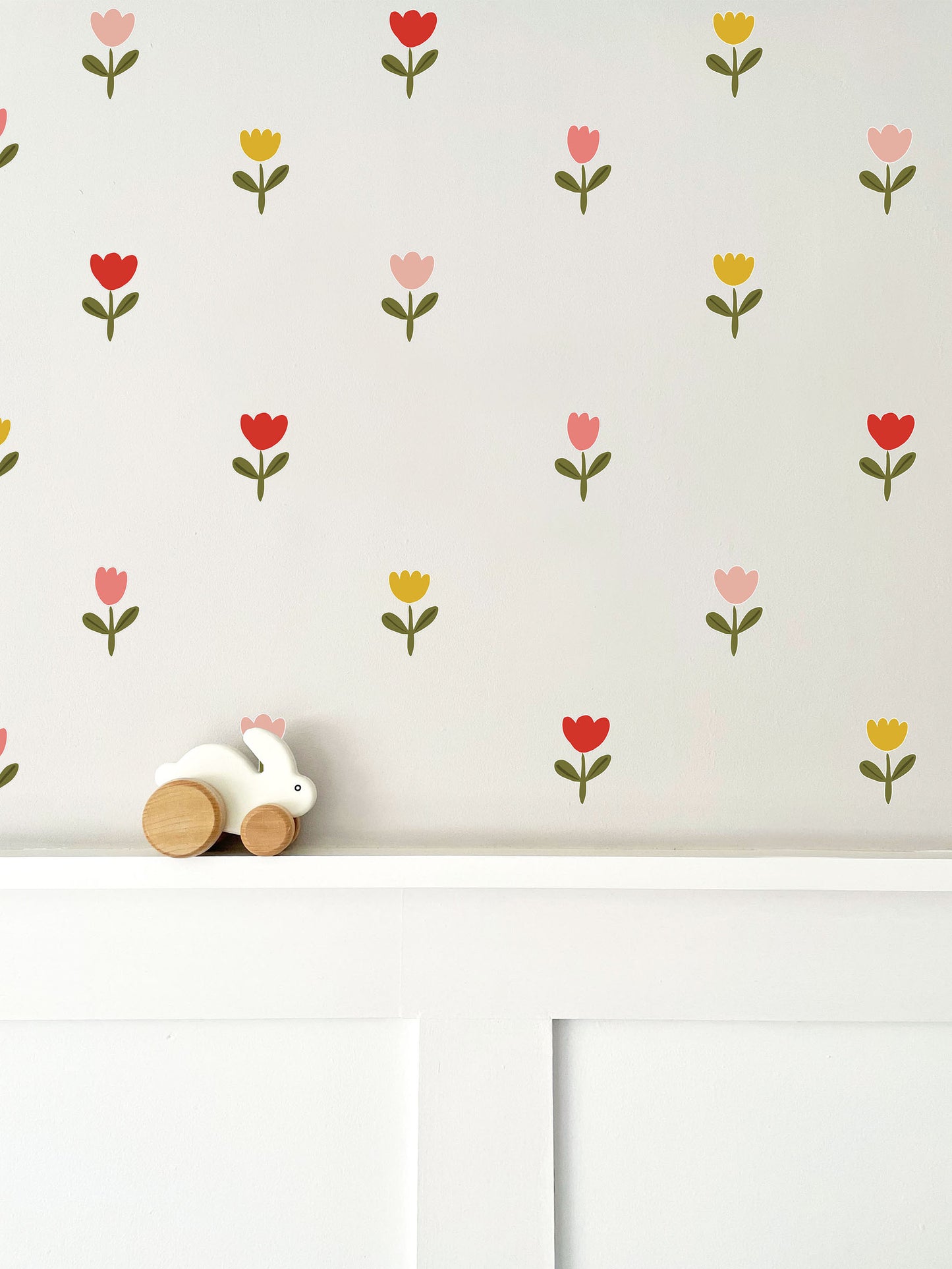 Tulip Flower Wall Stickers | Eco-Friendly, Removable, Reusable, Fabric Wall Stickers