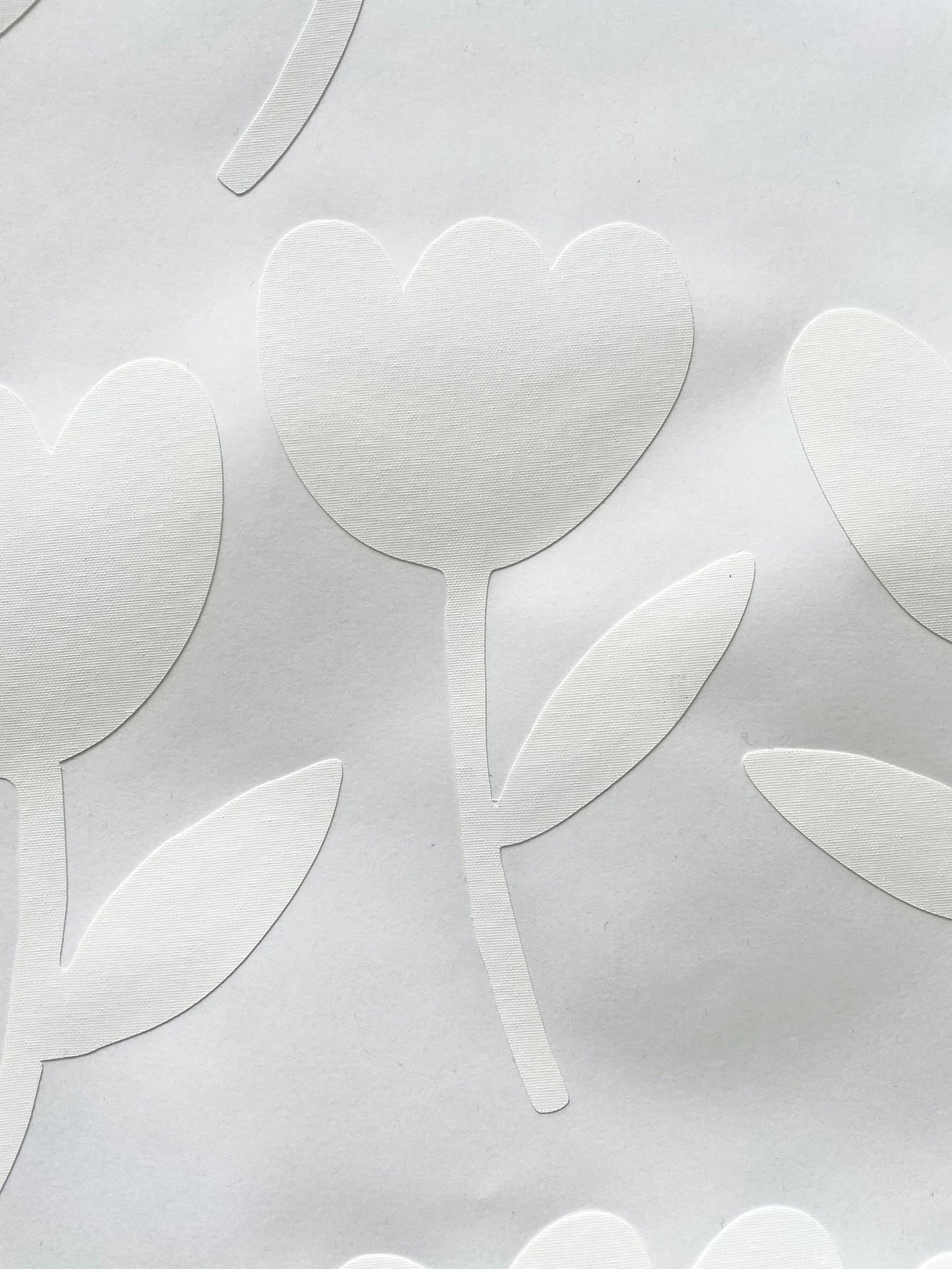 White Tulip Wall Stickers | Eco-Friendly, Removable, Reusable, Fabric Wall Stickers