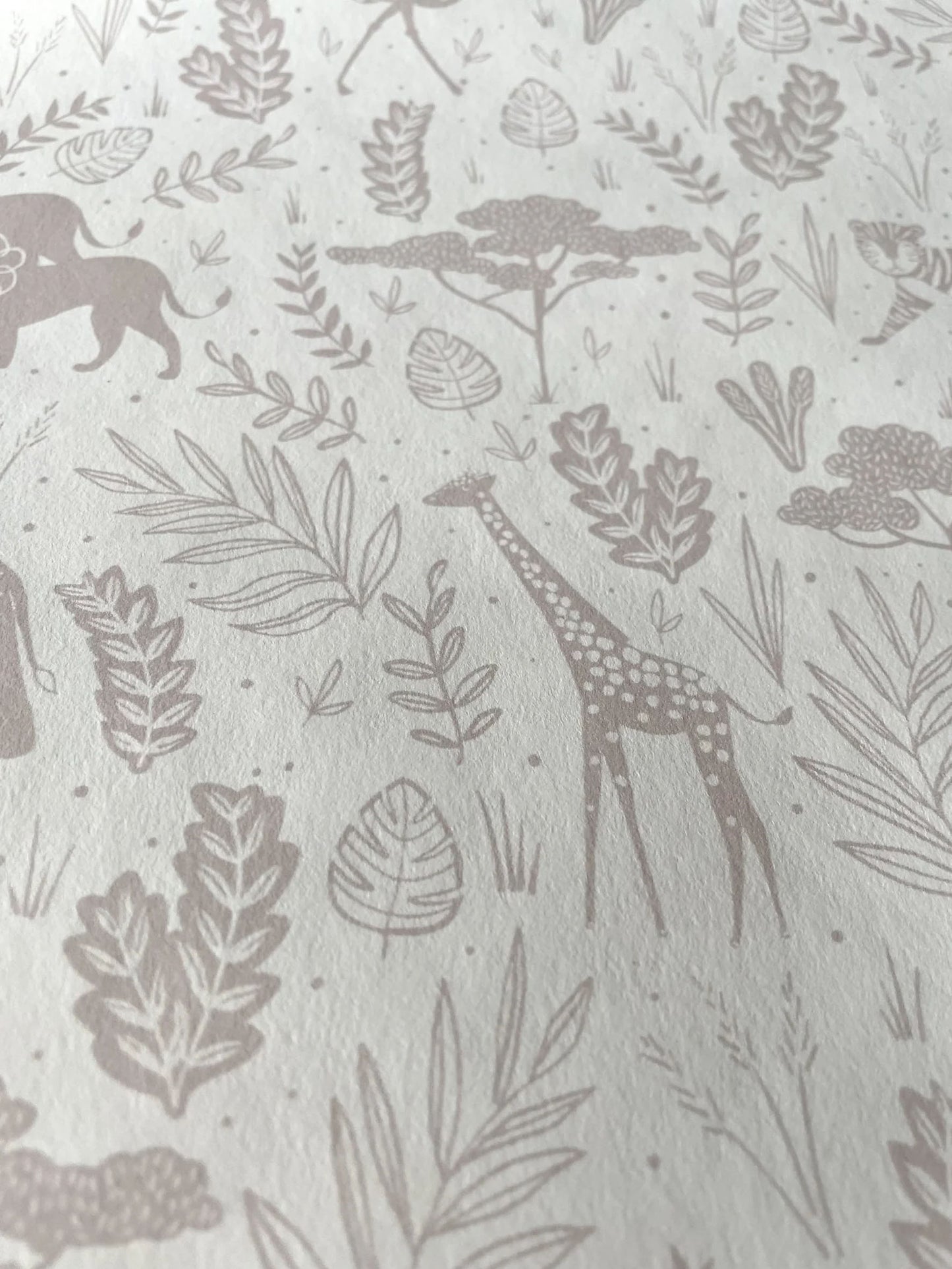 Wild Safari Luxury Children's Wallpaper ~ Pink
